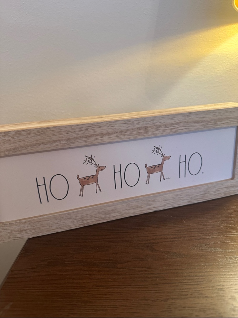 Rae Dunn Ho Ho Ho Reindeer Christmas/ Holiday Sign, NWT